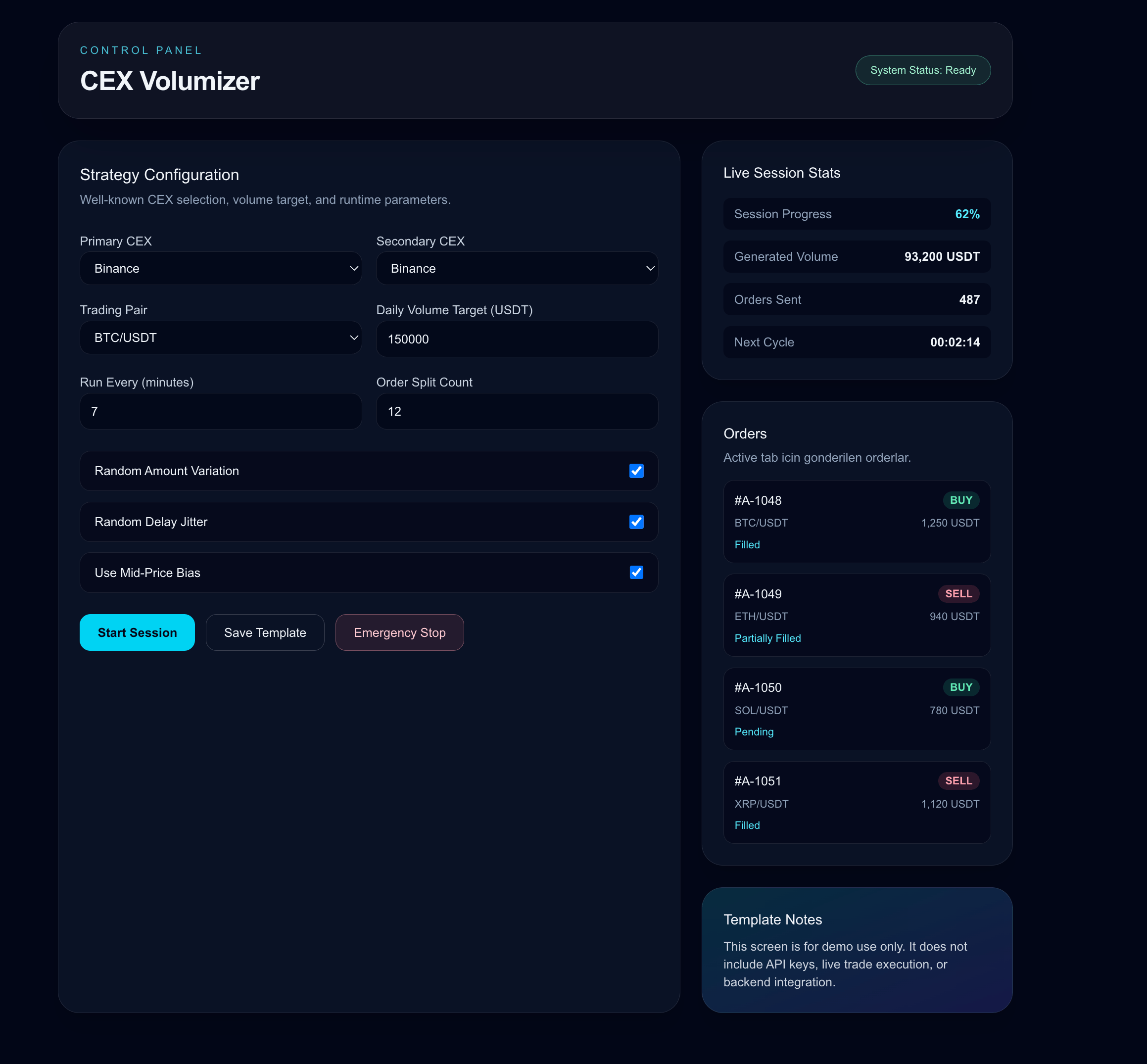 CEX Volumizer - Control Panel preview