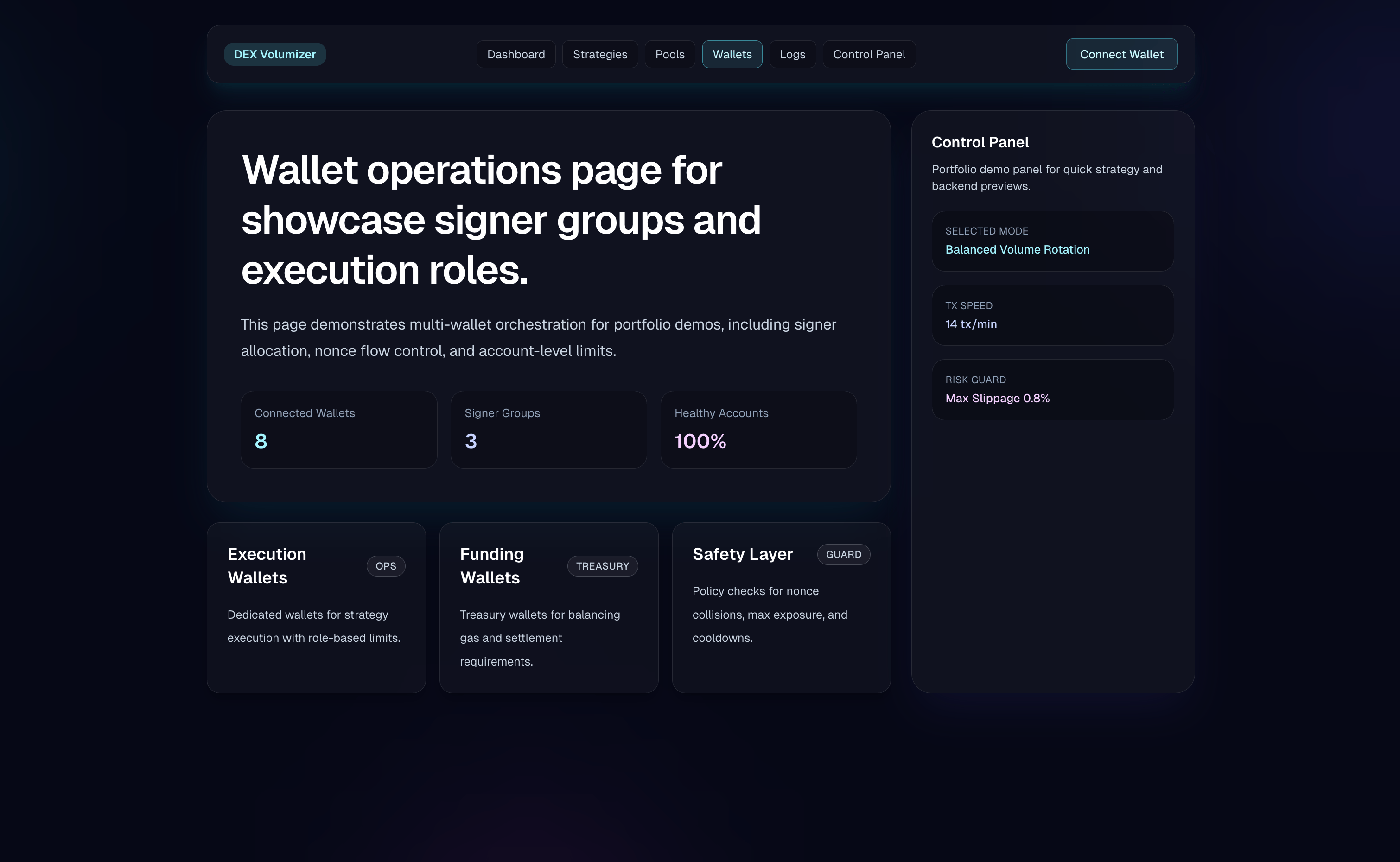 DEX Volumizer - DeFi Dashboard — screenshot 3 of 6
