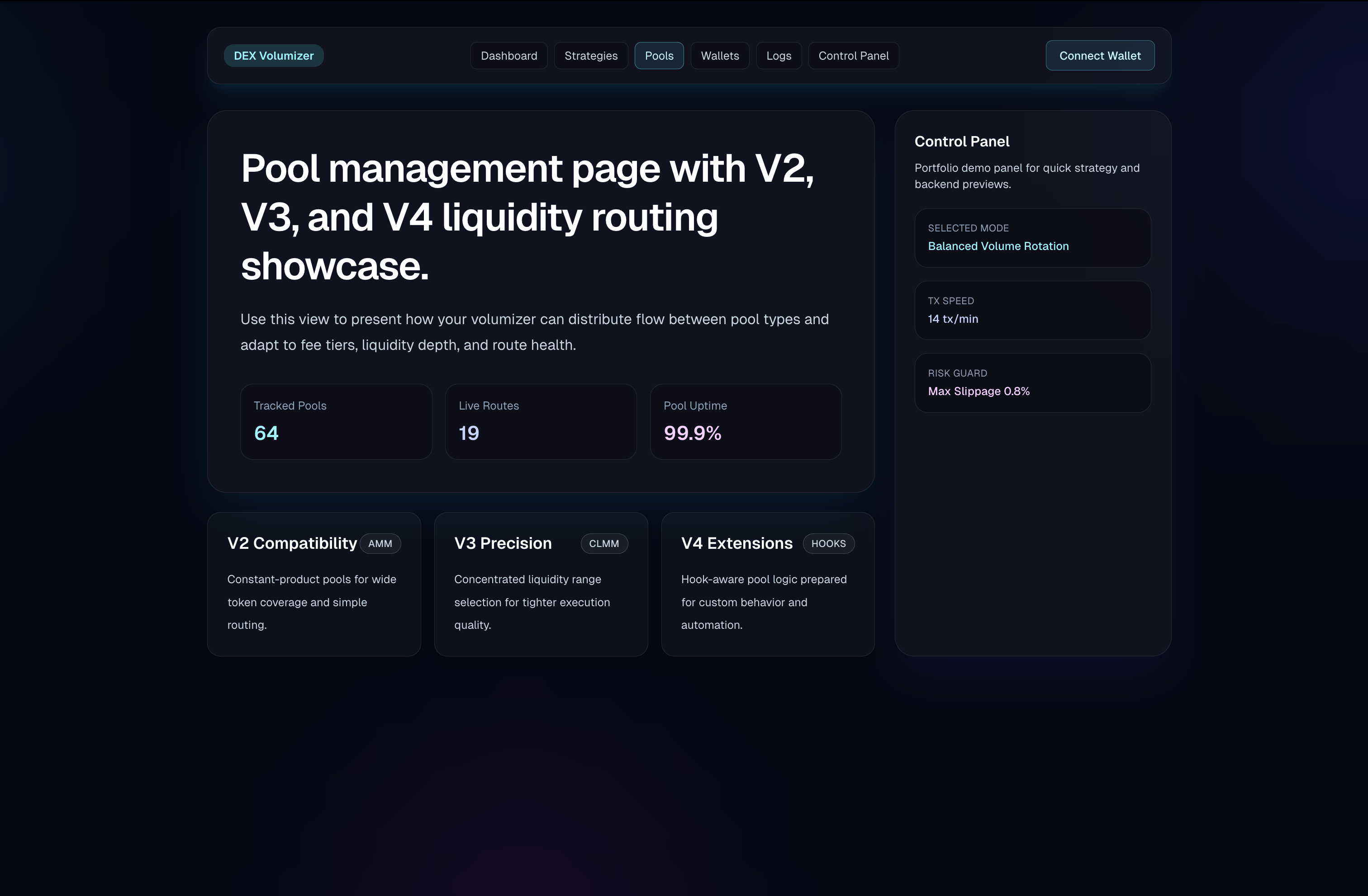 DEX Volumizer - DeFi Dashboard — screenshot 4 of 6