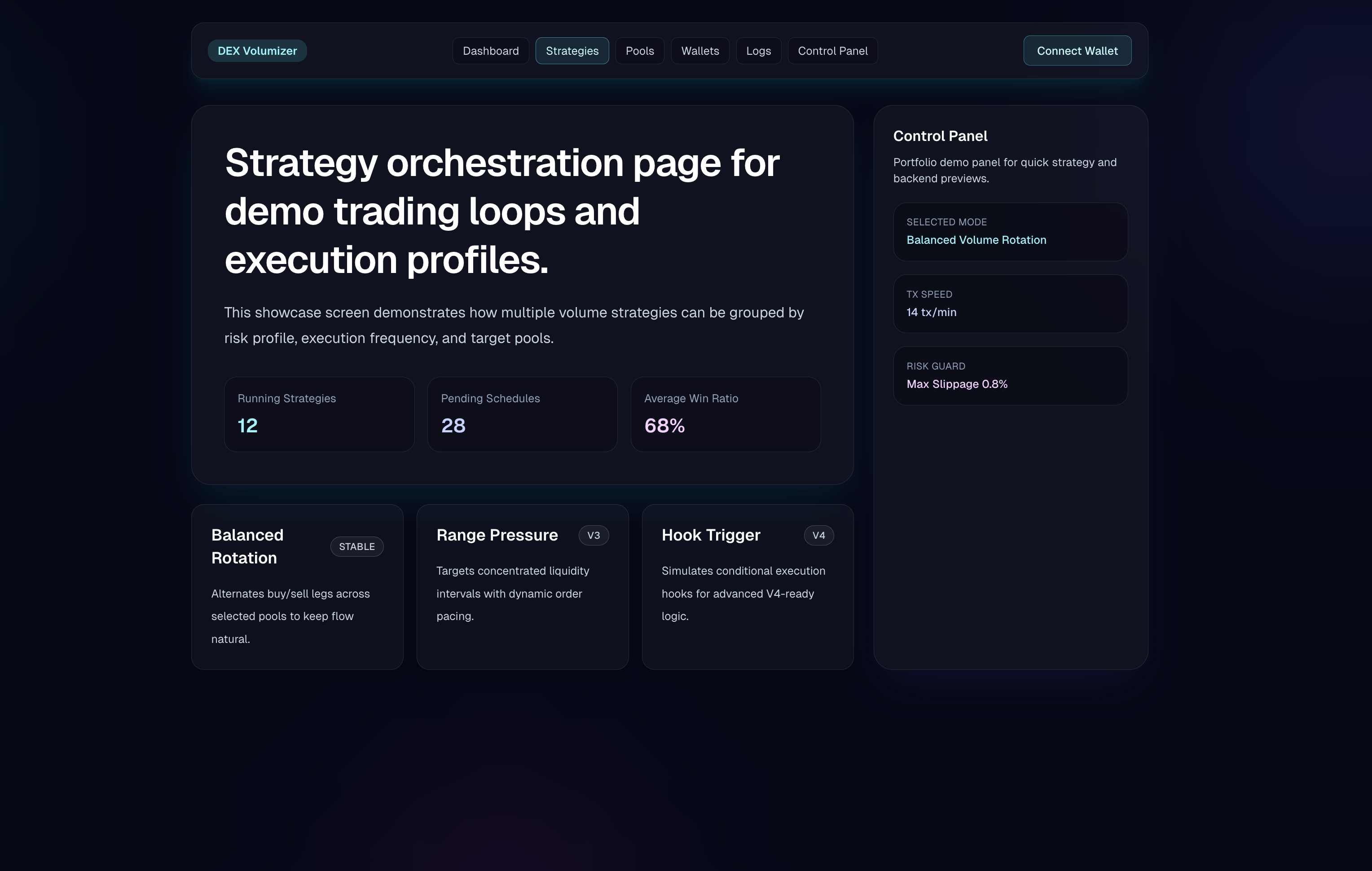 DEX Volumizer - DeFi Dashboard — screenshot 5 of 6