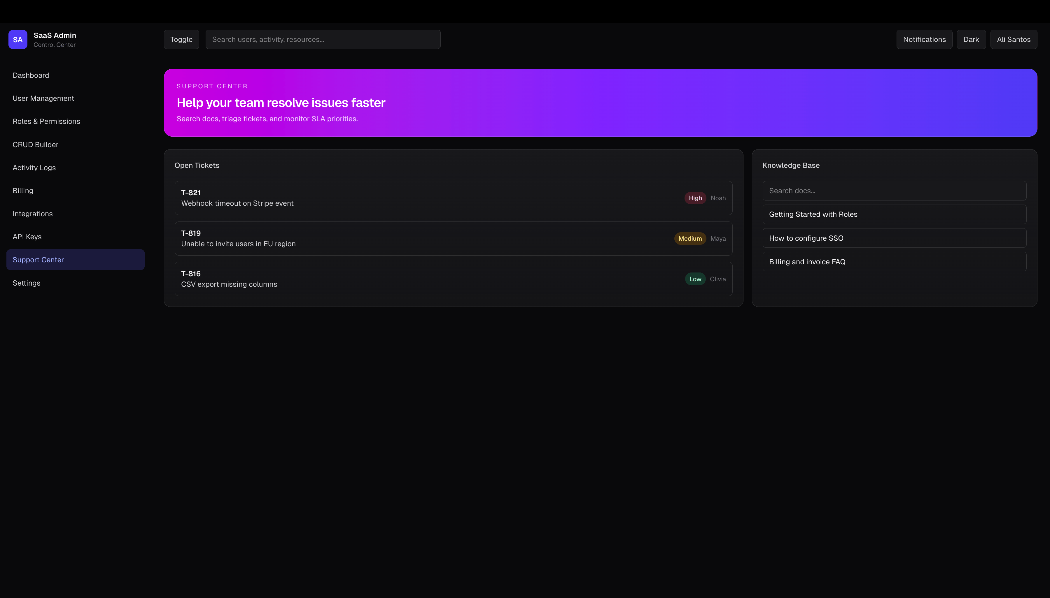 OpsCore - Multi-tenant SaaS — screenshot 10 of 11