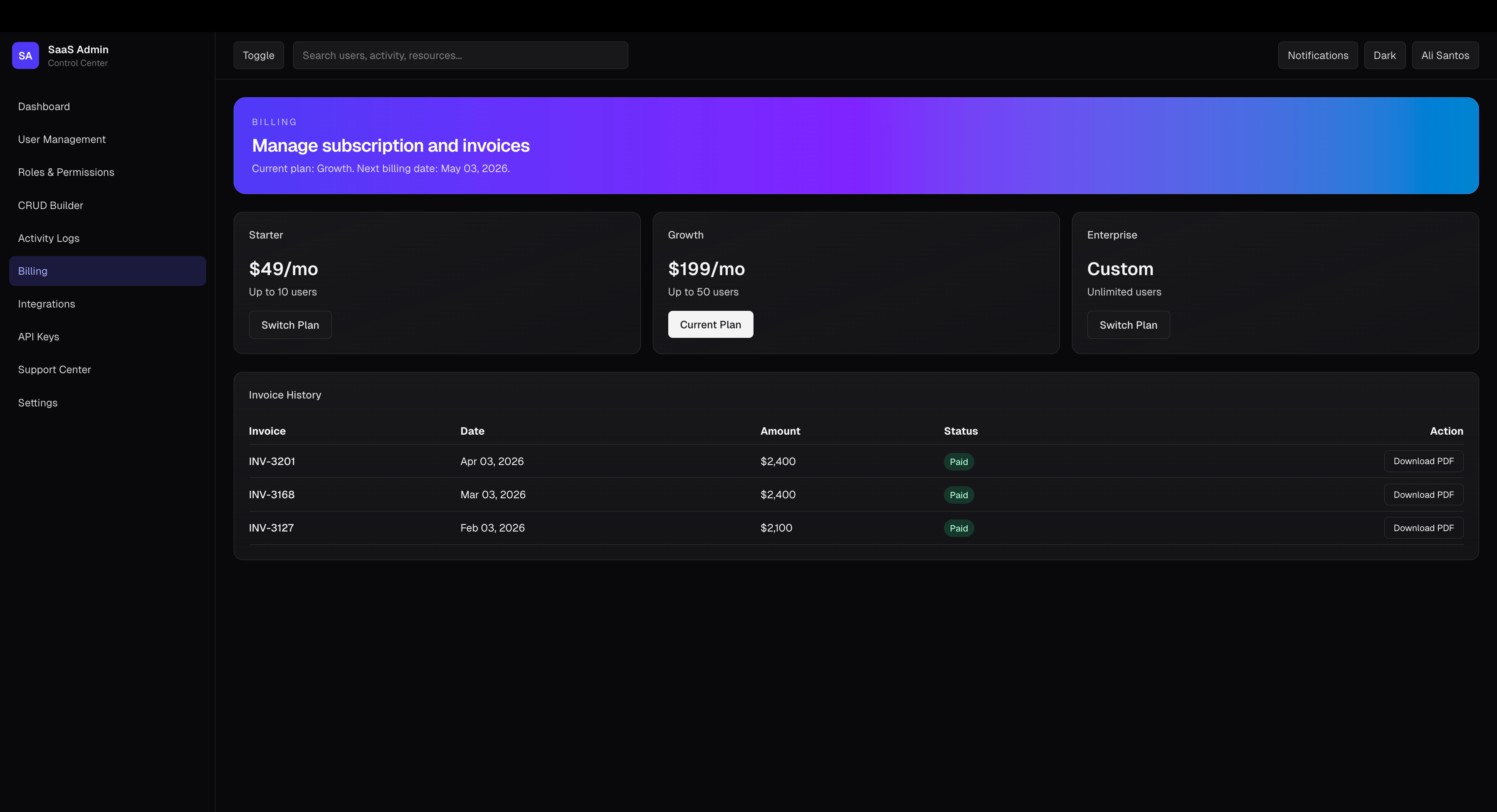 OpsCore - Multi-tenant SaaS — screenshot 7 of 11